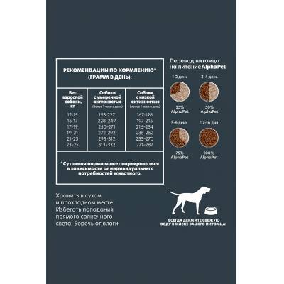 AlphaPet WOW SuperPremium сухой ГИПОАЛЛЕРГЕННЫЙ корм для собак Средних и Крупных пород с чувствительным пищеварением (Ягненок и бурый рис)